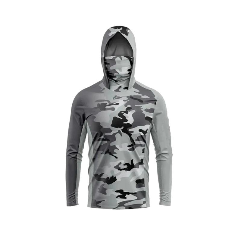 Summer Long Sleeve Shirts Quick Dry Uv Protection Clothing Hoodied Mask Uv Fishing Tops Sportswear