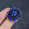 Natürlicher Lapislazuli-Edelstein, 925er Sterlingsilber, Schmuckring, Größe 9,5, m2q80