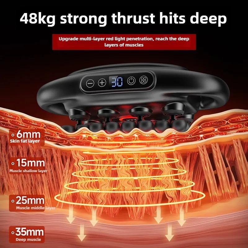 32 Massage Heads Massage Gun Deep Tissue Muscle Professional High Quality Wireless Frequency Vibration Red Light Masajeador