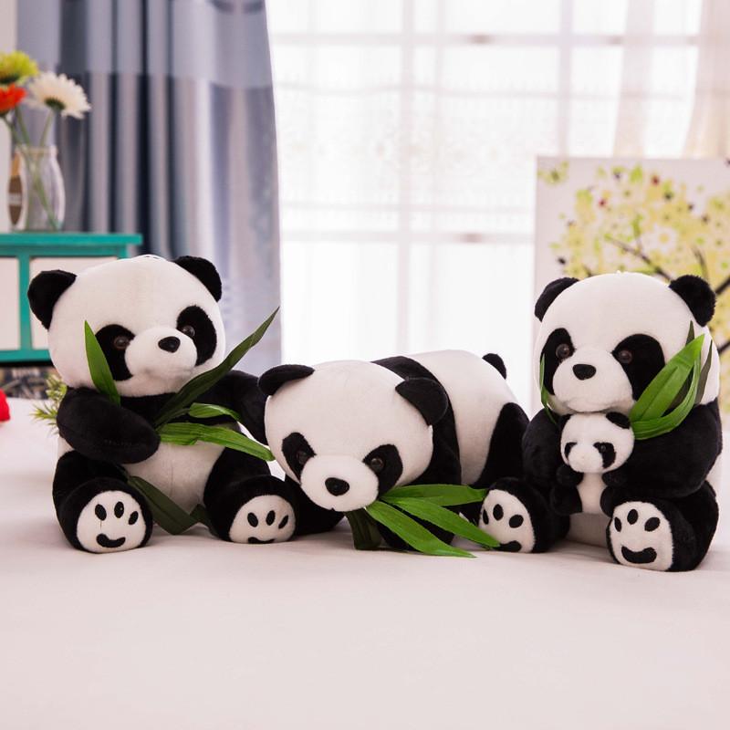 Adorable Miniature Panda Plush Toy Soft Stuffed Animal Cuddly Black White Doll