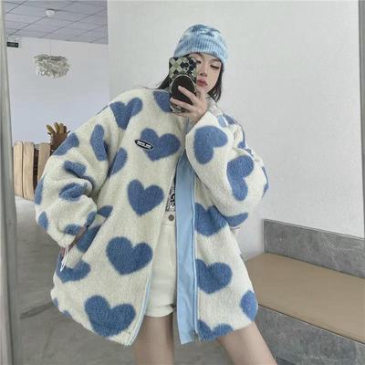 Palton American Fashion din Pluș de Miel cu Două Fețe - Iubirea Femeilor pentru Iarnă, Stil BF Lejer
