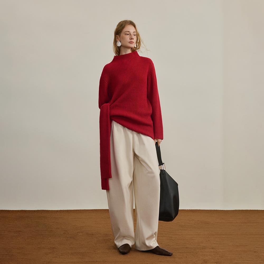 Waiwaiaiem Yy_Sense Side Lace-Up Sweater