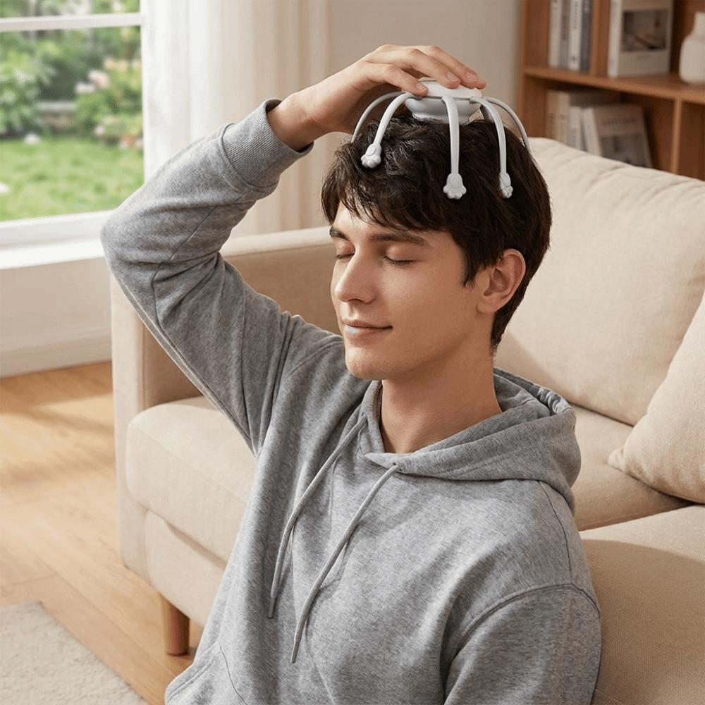 Button Control Octopus Head Massager Electric Scalp Massager for 5V/500mAh Fatigue Relief