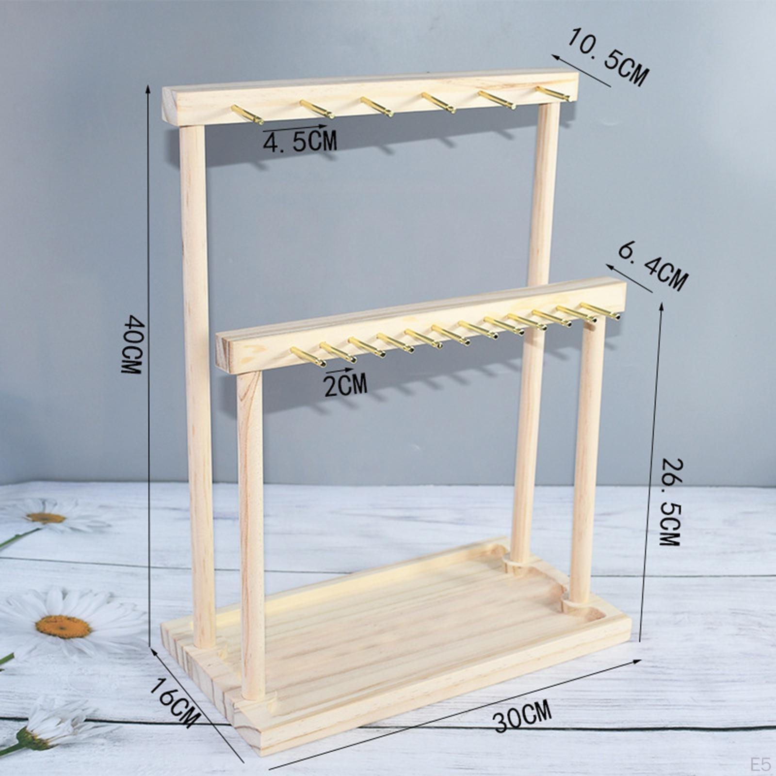 Sieradenstandaard kettinghouder sieraden houder, Grote capaciteit, 5 Laags oorbel organizer met houten basis, Sieradenstandaard voor oorbellen