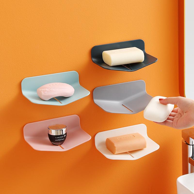V Shape Soap Dispenser Wall Mount With Drip Tray For Bathroom Storage And Convenience
