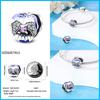 100% Copper Butterfly Flower Blue Zircon Charms Beads Fit Qikaola Original Bracelets Exquisite Diy Jewelry Gift