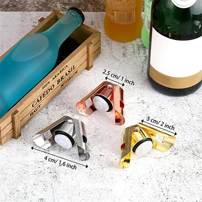 Portable Stainless Steel Champagne Sparkling Stopper Sealing Bottle Cap Wine Bottle Stopper Wine Beer Bottle Cork Plug