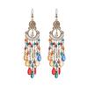 Long fringed earrings Bohemian water drop fringed earrings Ethnic vacation style stud earrings