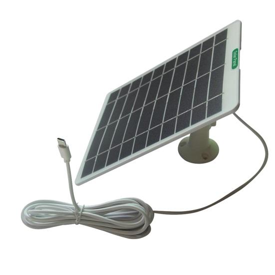 Solar Panel 5W Weather-Resistant Solar Charging Panel with Type-C To Micro-USB Output Doorbells Surveillance Cameras Solar Panel