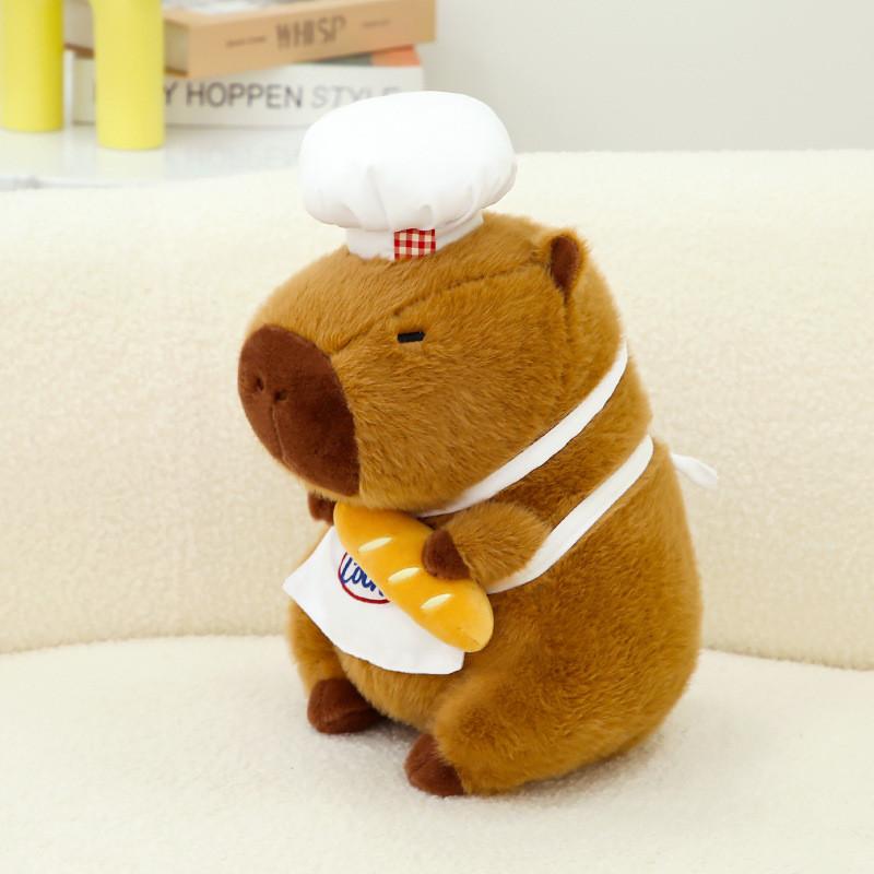 Adorable Capybara Plush Toy Chef Pillow Cute Party Decoration Gift For Kids
