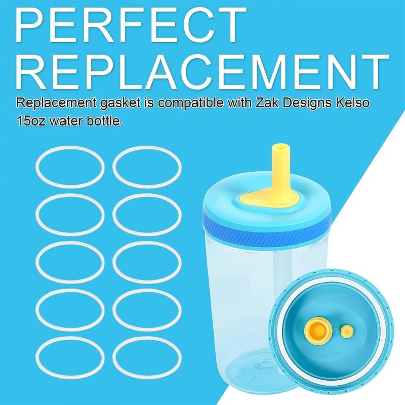 10Pcs Flexible Silicone Sealing O-Rings Works With 15oz Water Bottle Spill Proof Leak Proof Rubber Replacement Gaskets