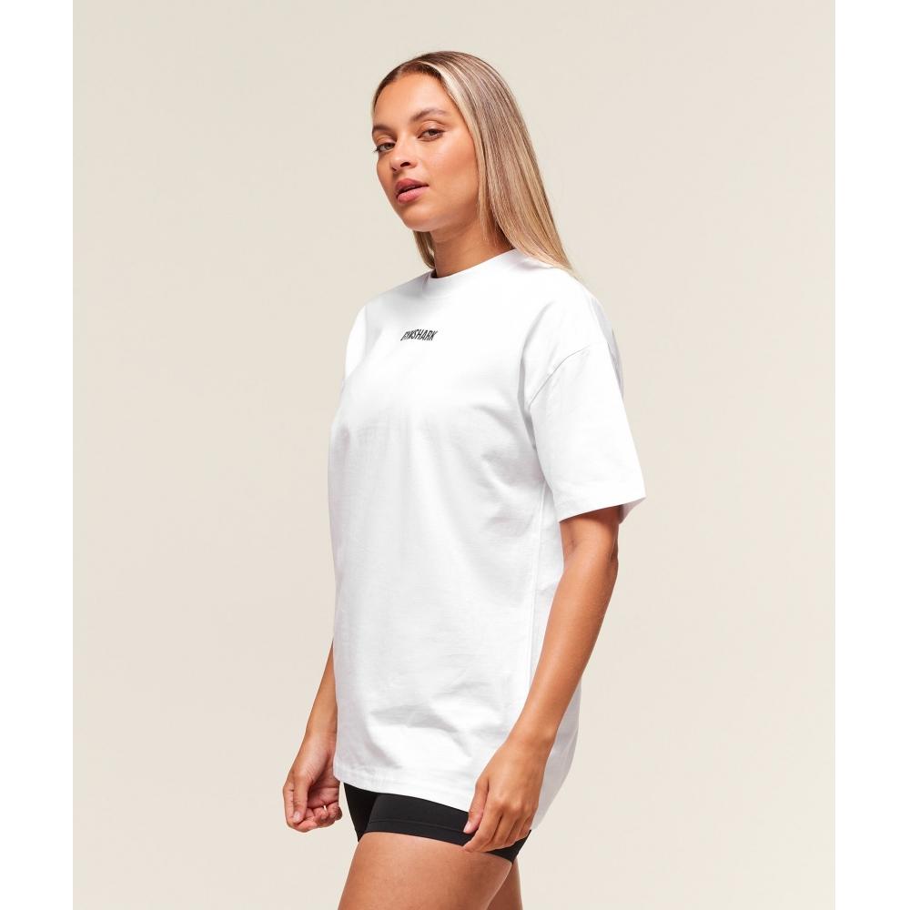 Gymshark Block Oversized T shirT whiTe B3c2y Wb57