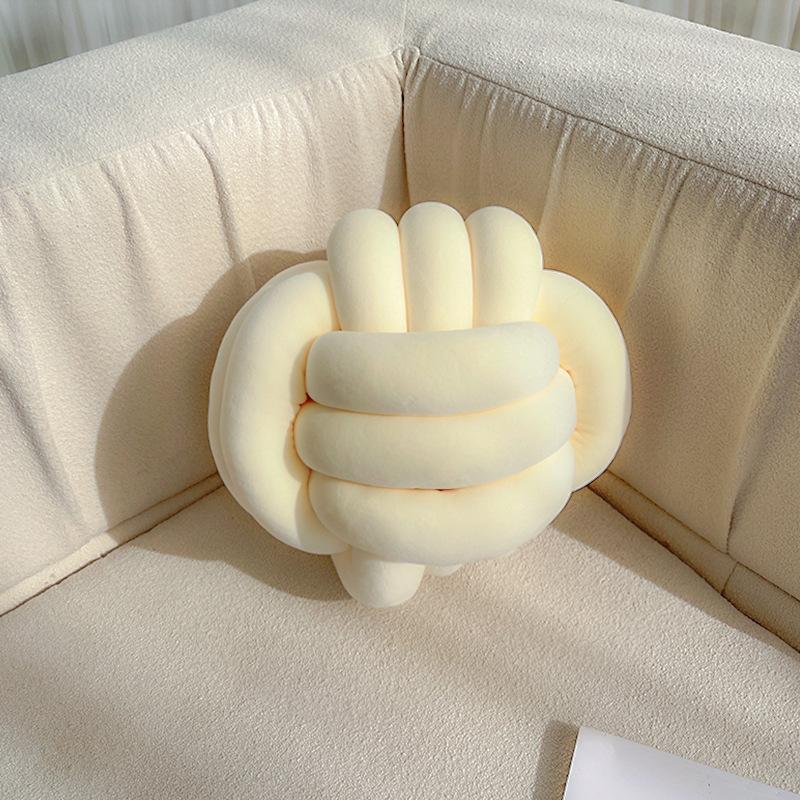 Soft Throw Pillow Hand Knot Cushion Sofa Round Handmade Knotted Ball Car Bedding Stuffed Pillow Bed Living Room Chair Home