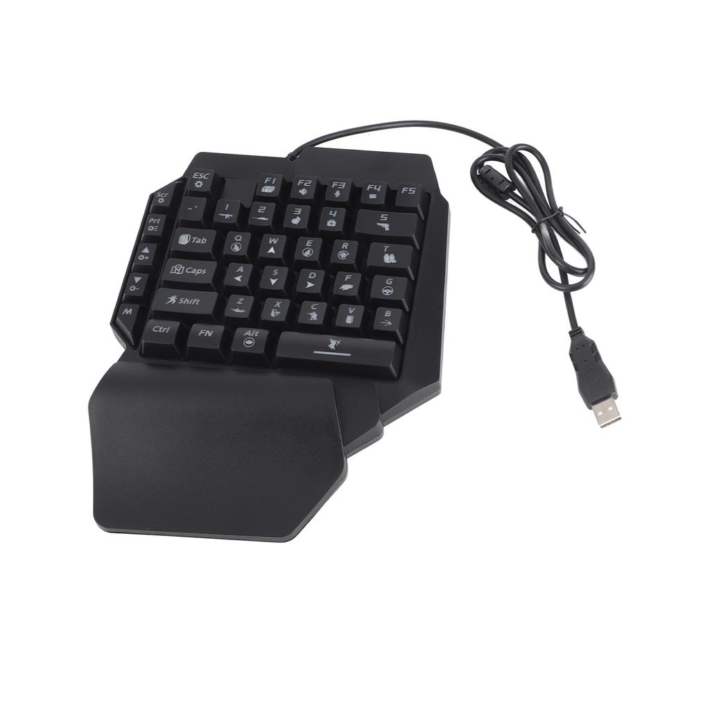 Tragbare Mini Gaming Tastatur Maus USB RGB Handgelenkauflage Halbe Hand 35 Tasten Tastatur Maus mit Konverter