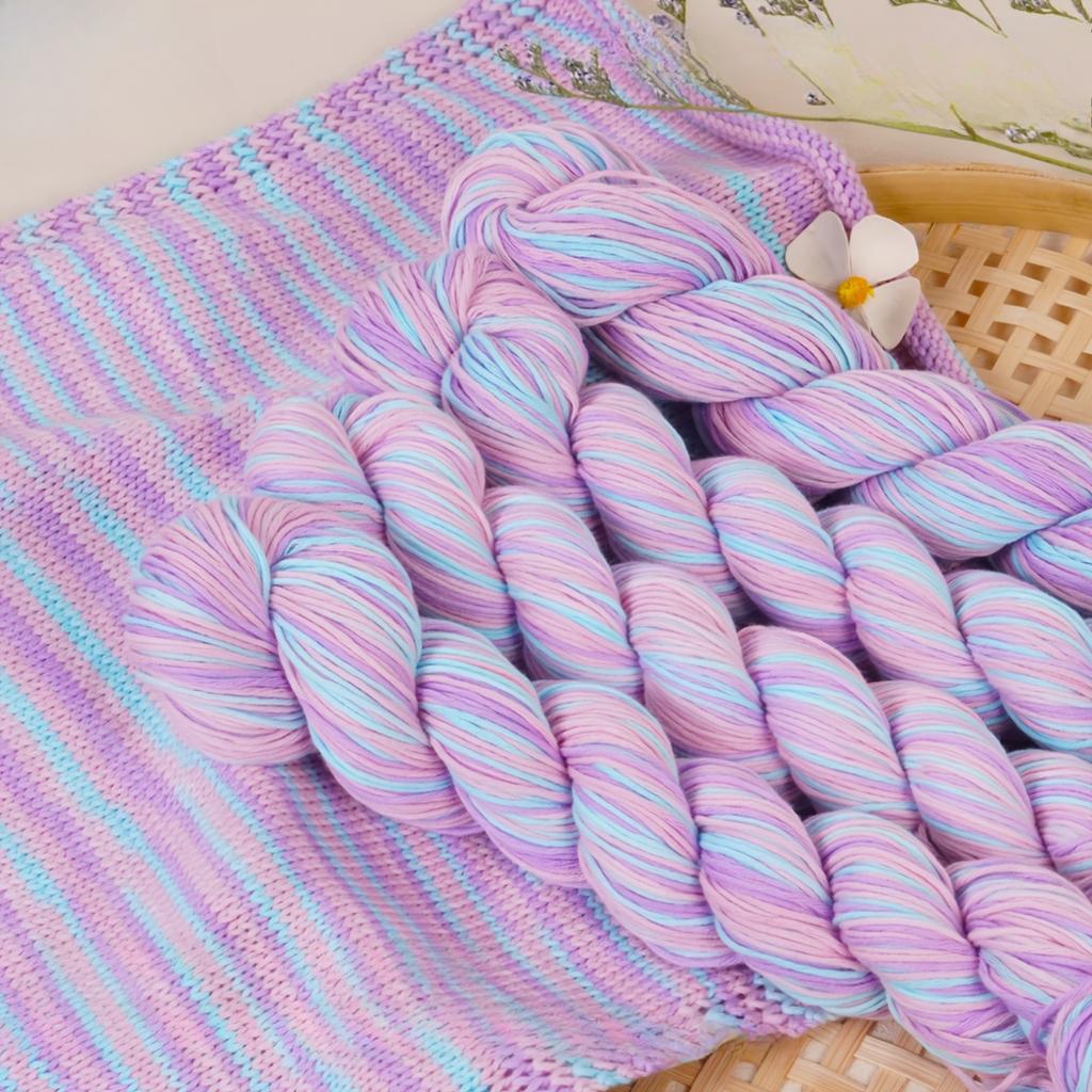 4balení bavlněné příze 200g (4x50g ) Prodyšná měkká tkaná příze na pletení háčkování smíšené barvy lehká na svetry příze