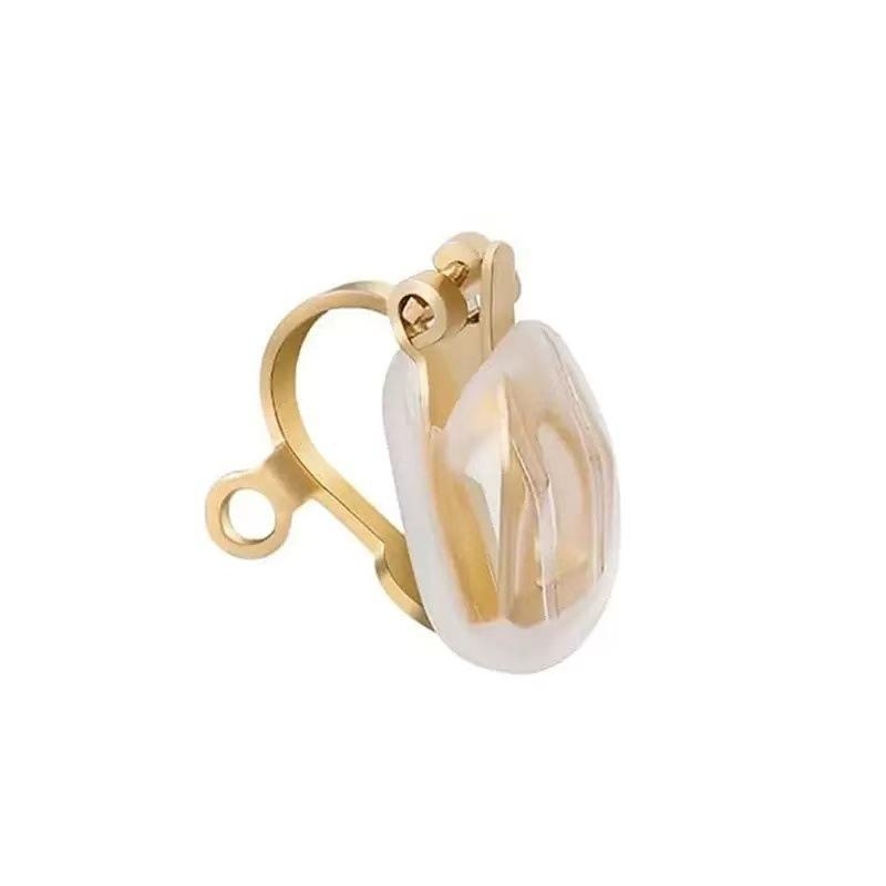 2Pcs Stainless Steel Ear Clips Without Piercing Earrings Parts Findings For Women Ear Clip On Earrings Converter Diy Jewelry