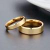 Stainless Steel Couple Rings Gold Colour Simple Women Men Lovers Wedding Zircon Engagement Gifts