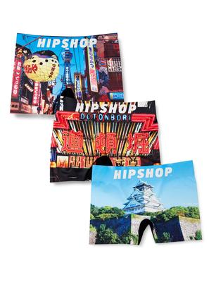 [Hip Shop] Men's 3-Piece Underwear Set, Polyester Boxer Briefs, Osaka Set 2, Size M