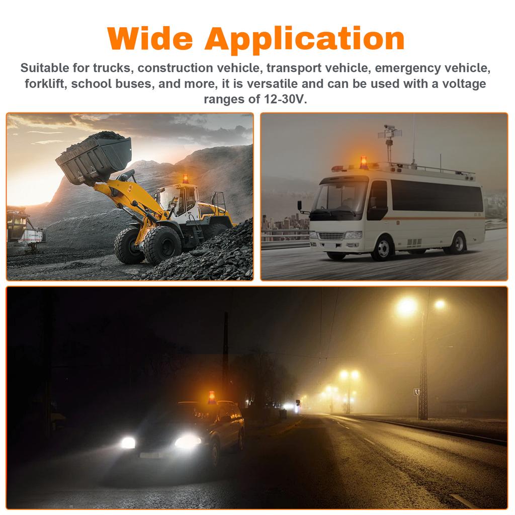 LED Strobe Light Car Warning Safety Flashing Beacon Lights 12-30V Waterproof for Truck Tractor