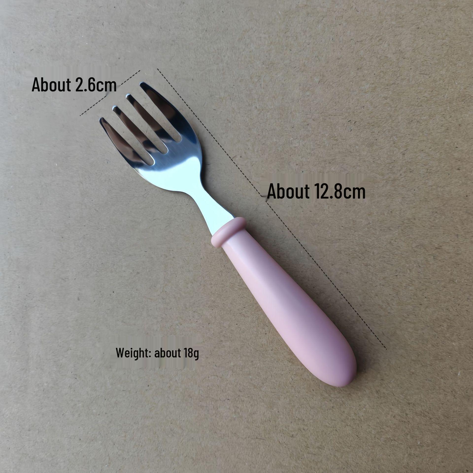 

304 Stainless Steel Children s Spoon and Fork Set with Thick Round Handles - Cartoon Design, Cute Dining Tableware for Mother and Baby Gift Set.