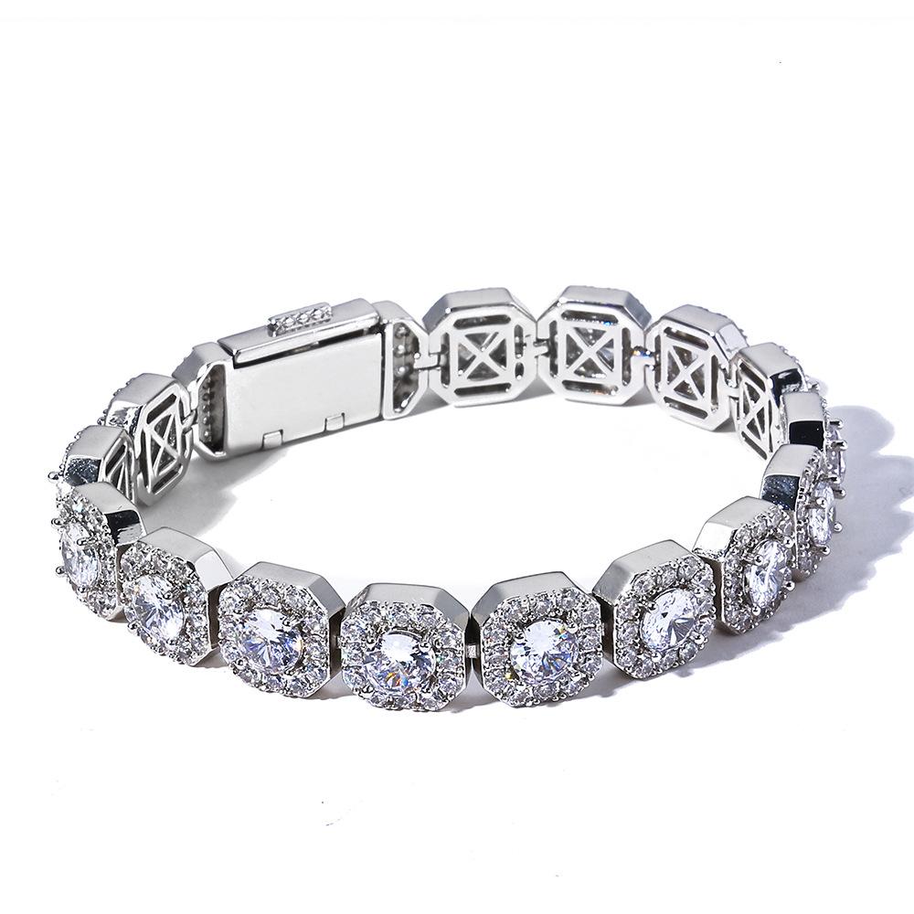 Hip Hop Zircon Full Diamond Rock Sugar Bracelet Light Luxury Accessories High-End Men'S Jewelry Jewelry