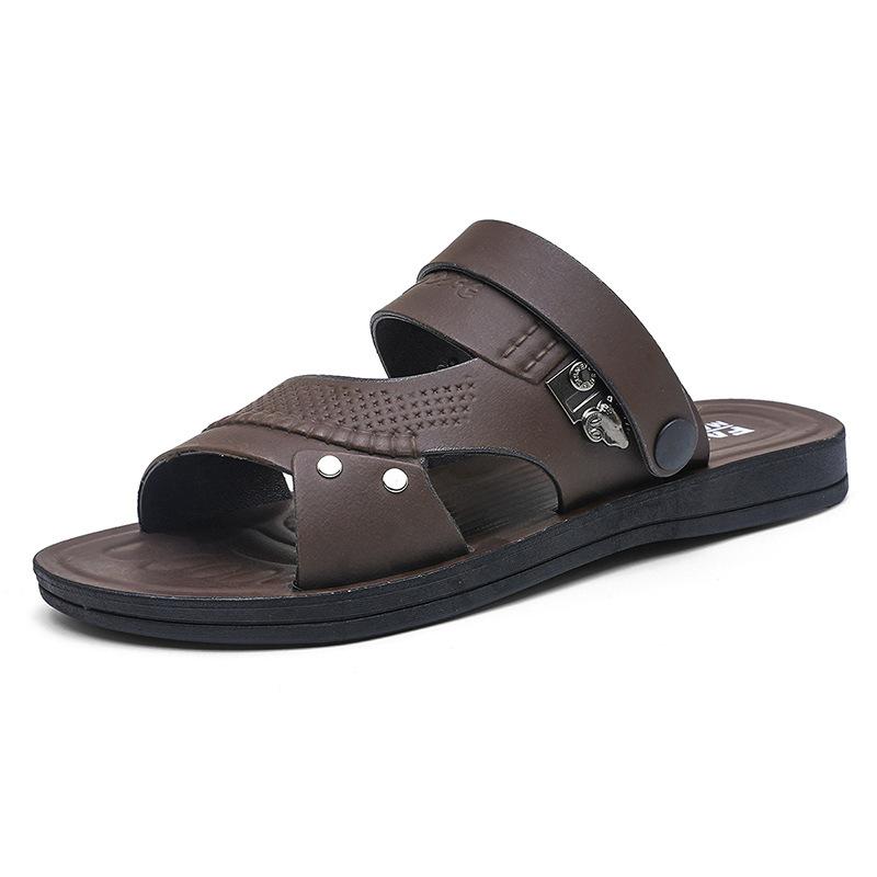2025 Summer New Men's Beach Shoes Thin Men's Shoes Casual Wear Sandals Lazy Soft Sole One Pedal Slippers