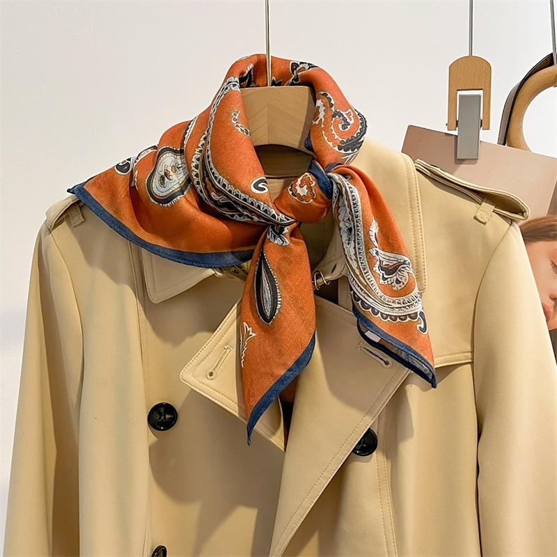 68x68cm Women's Printed Scarf; Beach Shawl; Ribbon Headband; Shawl; Headscarf, New Style