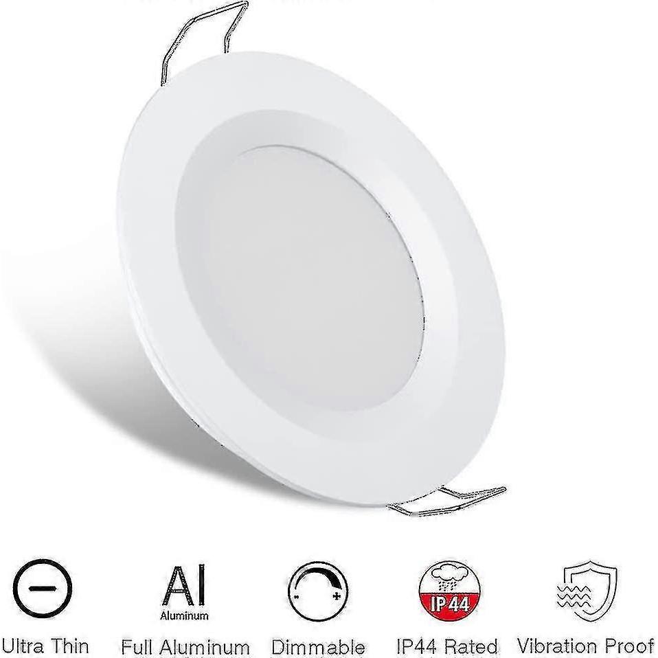 Motorhome Boat 12v 4 X Led Recessed Ceiling Lights, 3w 3200k Dimmable Full Aluminum Downlights 25-26s