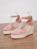 Eleganti Sandali Zeppa Donna a Punta Chiusa: Suola Spessa, Plateau Impermeabile, Design Espadrille, Cinturino alla Caviglia