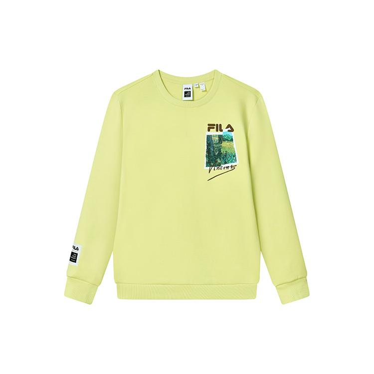 

New FILA Vincent Van Gogh Sweatshirt Men s Bright Green Yellow F11M318215F-YE XXL