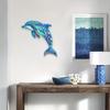 1pc Durable Decoration for Living Rooms, Bedrooms and Outdoor Spaces - Ideal Housewarming Gifts -Colorful Metal Dolphin Wall Art