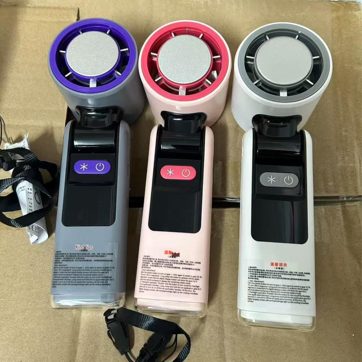Foldable Handheld Turbo Fan with 199 Speeds and Ice Pack for High Wind Power - Portable and Desktop Cooling Fan. Black - Foldable with Ice Pack