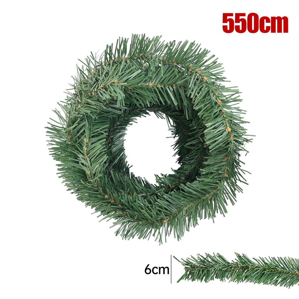22/5.5m Artificial Christmas Rattan Grass Pine Leaf Rattan Strip DIY Garland Xmas Tree Ornaments Wedding New Year Party Supplies