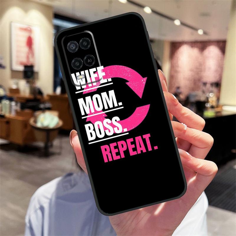 Wife Mom Boss Quotes Case For Oppo A94 A54 A40 A60 A80 A98 A78 A18 A38 A58 A16 A76 A96 A17 A77 A74 A57S A15 Cover