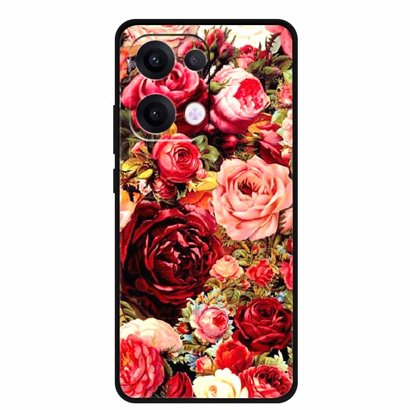 For Oppo Reno13 5G Case Soft TPU Cute Cartoon Silicon Back Cover for Oppo Reno 13 Pro Phone Cases Reno13Pro 13Pro 5G Black Shell