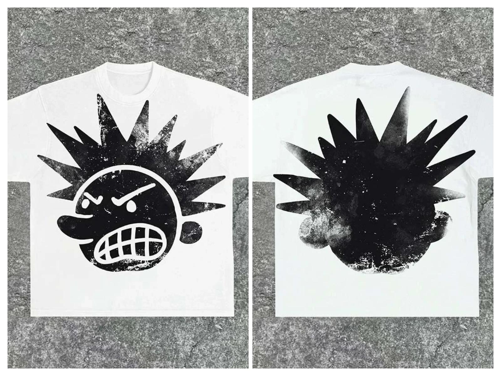 

Fashion pattern Tshirt 100 cotton simple cartoon graphics trendy loose original street hiphop Tshirt 3XL