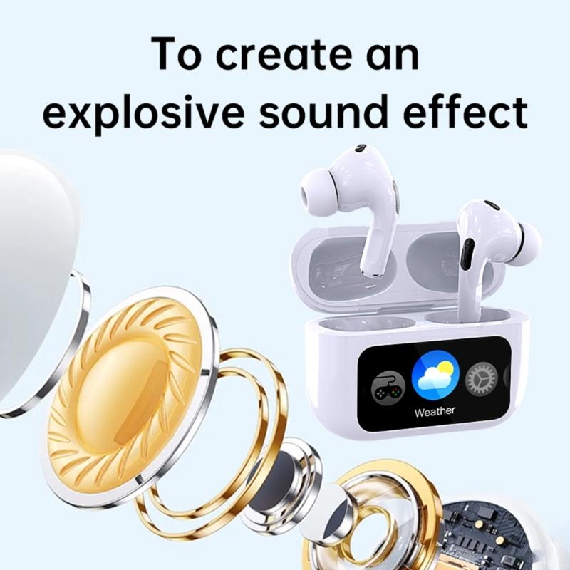 WT 1 Earbuds Touch Screen Headphones Wireless Earphones with Led Visible Display Earpiece for Sports Musics