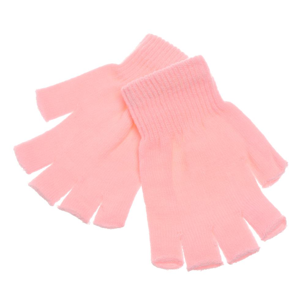Godterifarge Hold Finger Varm Korte Strikkede Hansker Tykke Varme Halvfinger Votter
