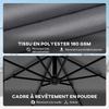 Cantilever Parasol, Solar LED, 32 LED Lights, Crank, UV 50+, 295 cm, Grey