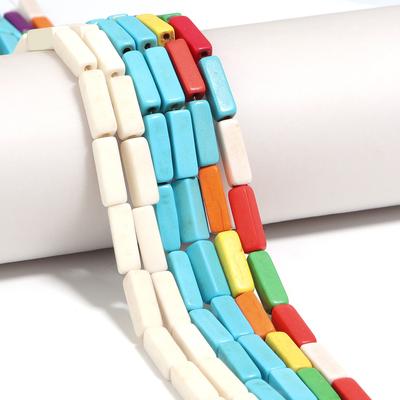 Natural Turquoise Beads 4x13mm Rectangle Square Loose Stone Beads For DIY Jewelry Making Handmade Necklace Bracelets Accessories