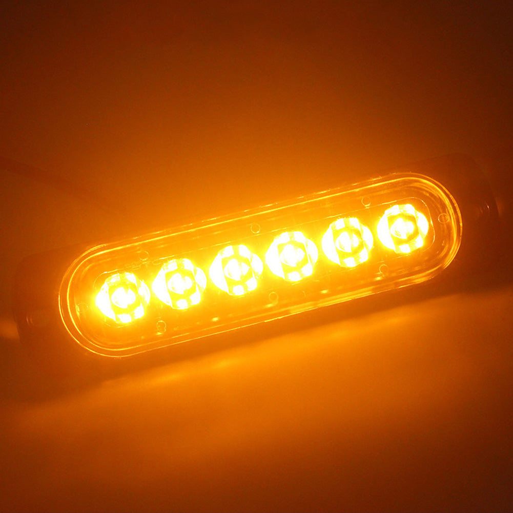 12V/24V Truck 6SMD LED Constant Warning Light Side Marker Grille Lightbar Car Beacon Indicators Light Lamp Amber Traffic Light