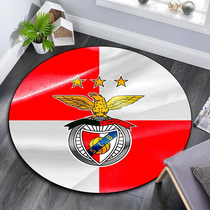 Sport Lisboa E Benfica2 Round Area Rug,Carpet Rug for Living Room Bedroom Sofa Playroom Decor,Non-slip Floor Mat