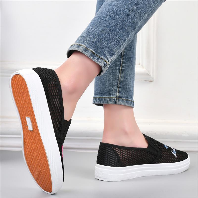 Women's Tennis Shoes Anti Slip Casual Sports White Shoes Shallow Mouth Shoes Flat Shoes Breathable