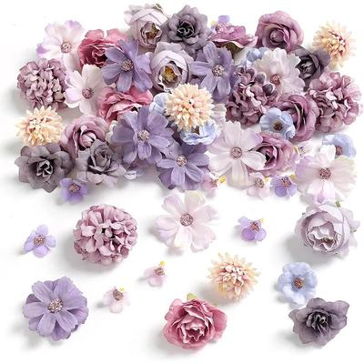 20 Stück/Set 4 cm Seidenrose Künstliche Gänseblümchen Blütenköpfe für Bastelkränze Hochzeitsdeko DIY Tisch Heim Zimmer Deko Kunstblumen