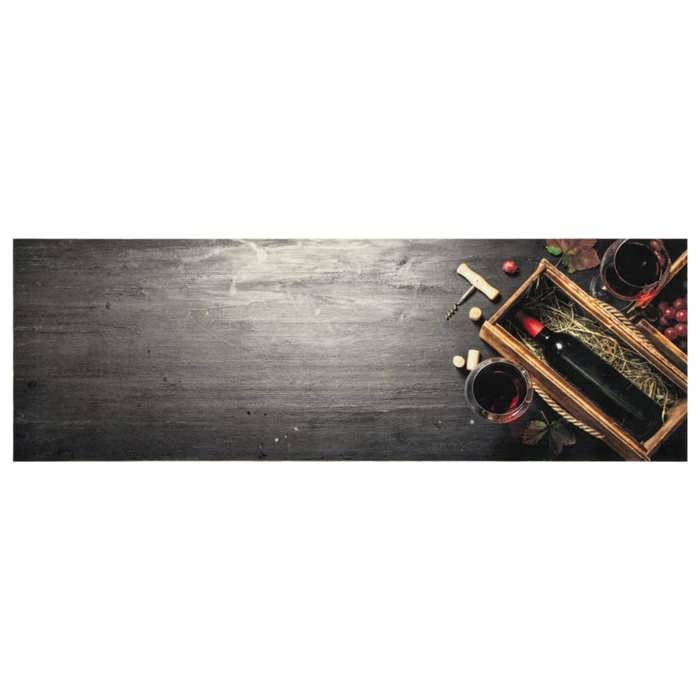 VidaXL Tapis de Cuisine Lavable Bouteille de Vin, Paillasson Antidérapant, Tapis de Sol, Tapis devant Évier, Moderne, 60x180 4005603