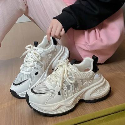 Fashion 2024 High Quality Women Platform Sneakers Chunky Woman Casual Dad Shoes Basket Female Fashion Sport Mesh Lace Up Shoes