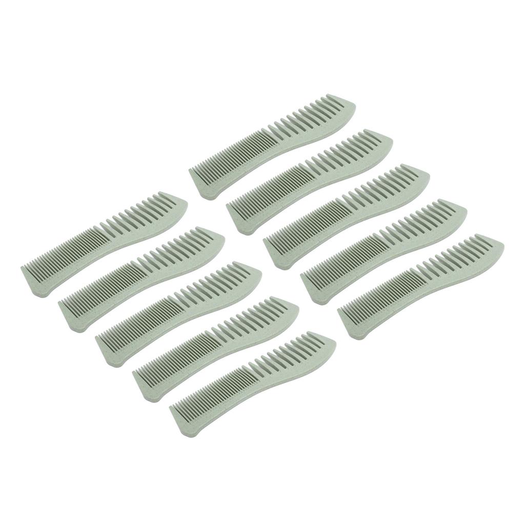 10 Pcs Wheat Straw Double Headed Hair Comb Reduce Tangling Wet Dry Hair Use Wide Fine Tooth Detangli