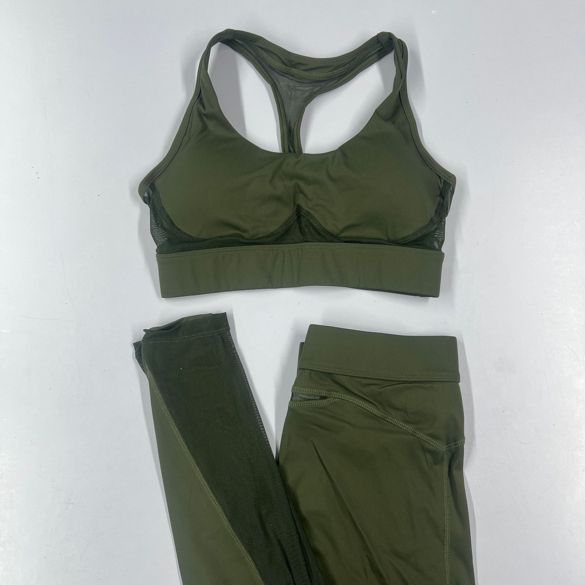 JYL Shockproof Mesh Yoga Set Tight Breathable Pilates Training Outfit S персидский голубой