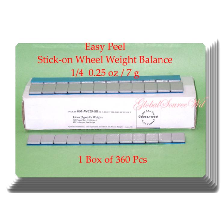 

360 Pcs (1 Box of 360) Easy Peel Stick on Wheel Weight Balance 1/4 0.25oz 7g