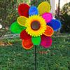 Dwuwarstwowy Kolorowy Wiatrak Słonecznikowy Dzieci DIY Zabawki na Zewnątrz Ogród Podwórko Dekoracja